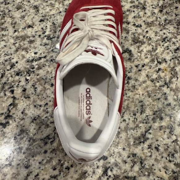 Adidas Burgundy and White Gazelle Shoes - Size US 6 - Picture 7 of 8